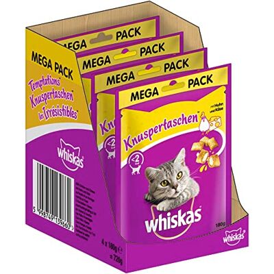 Whiskas Crispy Pockets Met Kip & Kaas 180G Whiskas Crispy Pockets Met Kip & Kaas 180G