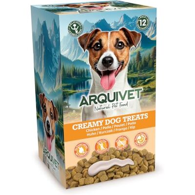 Arquivet Romige hondensnoepjes Creamy Chicken Snack (display van 12 zakjes met 5x15g) voor honden Arquivet Romige hondensnoepjes Creamy Chicken Snack (display van 12 zakjes met 5x15g) voor honden