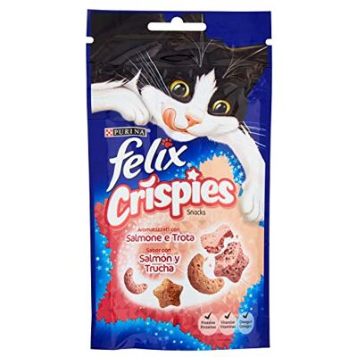 Felix Snack voor katten Crispies Zalm smaakzak 45 g Felix Snack voor katten Crispies Zalm smaakzak 45 g
