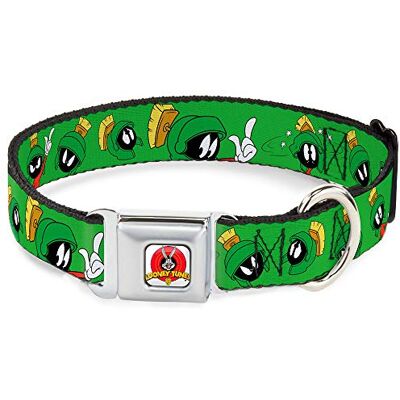 Buckle-Down 22,9-38,1 cm Lta-Looney Melodieen-logo wit hondenhalsband Buckle-Down 22,9-38,1 cm Lta-Looney Melodieen-logo wit hondenhalsband