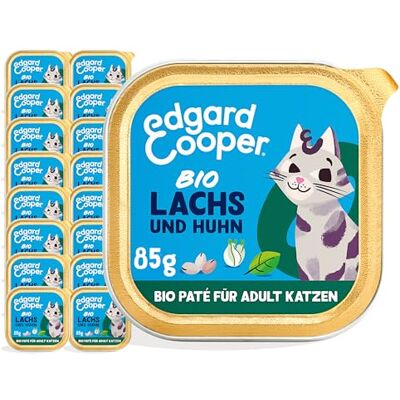 Edgard & Cooper Kattenvoer, natvoer (biologische zalm en kip, 85 g x 16), biologisch, graanvrij, vol vers vlees, natuurlijke ingrediënten, geschikt voor gesteriliseerde en actieve katten, hoog gehalte Edgard & Cooper Kattenvoer, natvoer (biologische zalm en kip, 85 g x 16), biologisch, graanvrij, vol vers vlees, natuurlijke ingrediënten, geschikt voor gesteriliseerde en actieve katten, hoog gehalte