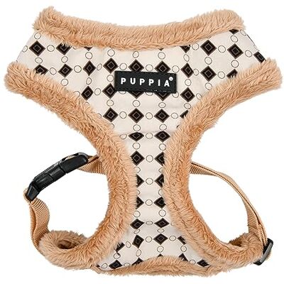 Puppia Jace hondentuig over het hoofd warm winter ruitpatroon verstelbare borst voor kleine en middelgrote honden, beige, groot Puppia Jace hondentuig over het hoofd warm winter ruitpatroon verstelbare borst voor kleine en middelgrote honden, beige, groot