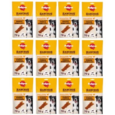 Pedigree Ranchos Fillets Hondensnacks met 100% natuurlijke kippenborst 12 x 70 g (verpakking van 12) Pedigree Ranchos Fillets Hondensnacks met 100% natuurlijke kippenborst 12 x 70 g (verpakking van 12)