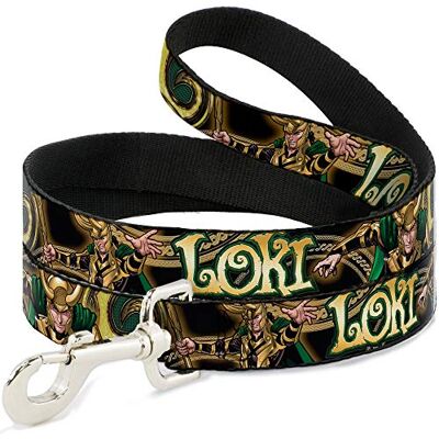 Buckle-Down Hondenriem Loki Poses Zwart Goud Groen 6 Voeten Lang 1.5 Inch Breed Buckle-Down Hondenriem Loki Poses Zwart Goud Groen 6 Voeten Lang 1.5 Inch Breed
