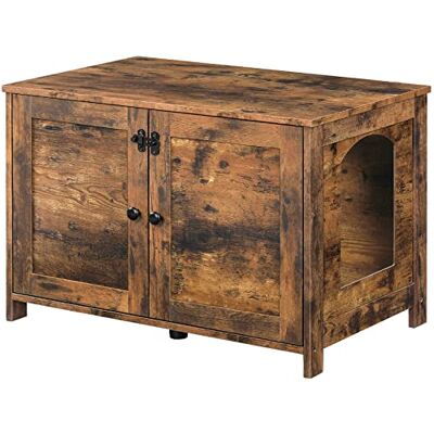 HOOBRO Kattenbak, Kattenhuis met deur en scheidingswand, Bench met opbergruimte, Robuust, Kattenkist, Kattenmeubels, Kattenbak voor het opbergen van kattenbakvulling, Woonkamer, Hal EBF03MW01 HOOBRO Kattenbak, Kattenhuis met deur en scheidingswand, Bench met opbergruimte, Robuust, Kattenkist, Kattenmeubels, Kattenbak voor het opbergen van kattenbakvulling, Woonkamer, Hal EBF03MW01