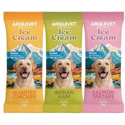 Arquivet Set van 6 hondenijs 3 verschillende smaken 300 g Arquivet Set van 6 hondenijs 3 verschillende smaken 300 g