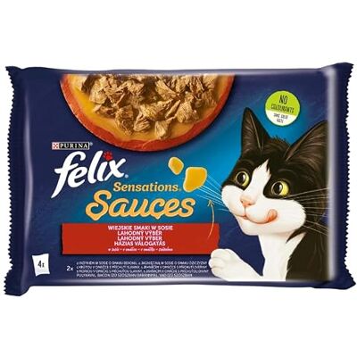Felix NESTLE POLSKA Sasz natvoer voor katten, 4 x 85 g, sensaties, landelijke aroma's in sosie, 12 Felix NESTLE POLSKA Sasz natvoer voor katten, 4 x 85 g, sensaties, landelijke aroma's in sosie, 12