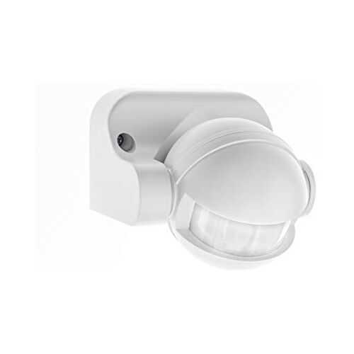 HUBER MOTION 2 infrarood bewegingsmelder 180° binnen/buiten bewegingsmelder IP44 I 230V bewegingsmelder LED geschikt, verticaal verstelbaar, wit