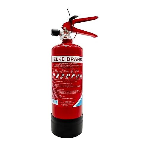 Firexo Brandblusser (2 Liter) Small Brandblusser voor Keuken, Grill, Huishouden, Kantoren, Werkplekken, Kantoor Kitchen, Home, Auto Fire Extinguisher Blusapparaat voor Alle Soorten Brand