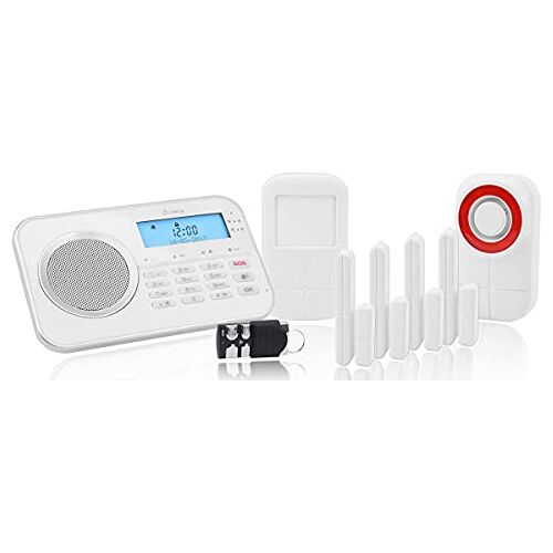 Olympia Premium alarmsysteem set Protect 9878 GSM   alarmsysteem huis met buitensirene   draadloos alarmsysteem woning met app   Plug & Play tot 32 sensoren met GSM-module