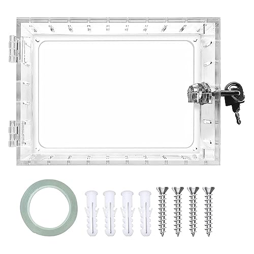 Widybord Thermostaat Lock Box met sleutel, doorzichtige thermostaat Guard voor thermostaat op muur, past thermostaten 6.5" H X 3.9" B X 2" D gemakkelijk te installeren transparant