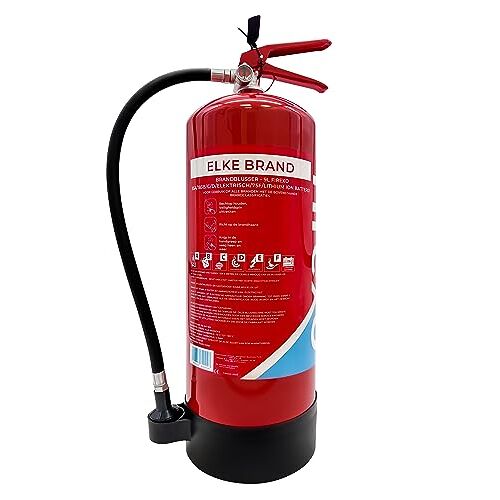 Firexo Brandblusser (9 Liter) Brandblusser voor Keuken, Grill, Huishouden, Kantoren, Werkplekken, Kantoor Kitchen, Home Fire Extinguisher Blusapparaat voor Alle Soorten Brand