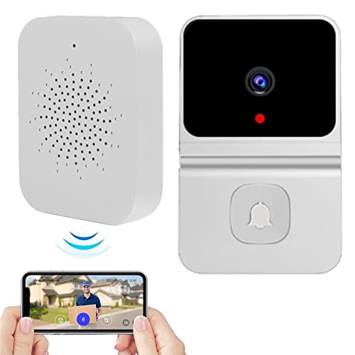 Botiniv Video Deurbel Draadloos 2.4G WiFi Smart Video-deurbel Draadloos met bel, bewegingsmelder HD nachtzicht deurbel met cloudopslag en 2-weg audio