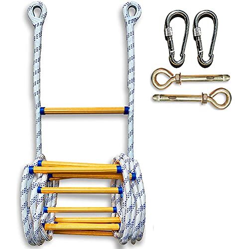 yudPinn Brandtrapladder, noodveiligheidsladder Brandtrapladder Brandtraptouwladder Antislip reddingstouw voor noodbrandtrapladders/20M/65.6Ft (10m/33ft)