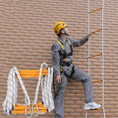 PASPRT Brandtrapladder, brandtrap touwladder, noodbrandtrapladder Vlambestendige touwladder Draagbare nylon zachte ladder Brandladder (One Color 5m/16.4ft)