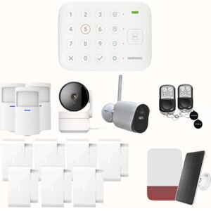 Daewoo Vigilia VIG104 WiFi verbonden alarmpakket – draadloos en zonder abonnement, compatibel met dieren, detectoren en sirene op zonne-energie incl. Full HD bewakingscamera's, app inbegrepen Daewoo Vigilia VIG104 WiFi verbonden alarmpakket – draadloos en zonder abonnement, compatibel met dieren, detectoren en sirene op zonne-energie incl. Full HD bewakingscamera's, app inbegrepen