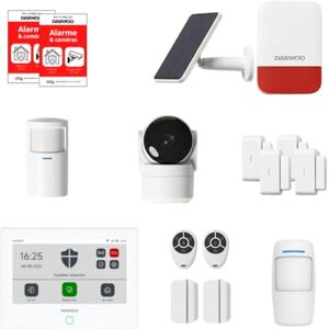 Daewoo Smart Protect Plus – Smart Home Alarmpakket met HD-camera, sirene voor buiten op zonne-energie en 6 deurcontacten, compatibel met Alexa & Google Home Daewoo Smart Protect Plus – Smart Home Alarmpakket met HD-camera, sirene voor buiten op zonne-energie en 6 deurcontacten, compatibel met Alexa & Google Home