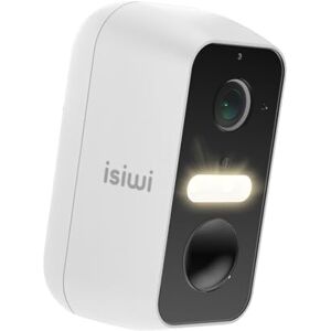 Isiwi Fri+ ISW-BBT5M Bewakingscamera voor buiten, draadloos, werkt op batterijen, 5 MP met geïntegreerde sirene, DualLight, nachtlampje, menselijke detectie AI, PIR, IP65, Alexa/Google Home Isiwi Fri+ ISW-BBT5M Bewakingscamera voor buiten, draadloos, werkt op batterijen, 5 MP met geïntegreerde sirene, DualLight, nachtlampje, menselijke detectie AI, PIR, IP65, Alexa/Google Home