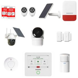 Daewoo Touch Ultra Smart Home Alarmpakket – draaibare buitencamera op zonne-energie, HD-binnencamera, sirene op zonne-energie en rookmelder – Alexa & Google Home Daewoo Touch Ultra Smart Home Alarmpakket – draaibare buitencamera op zonne-energie, HD-binnencamera, sirene op zonne-energie en rookmelder – Alexa & Google Home