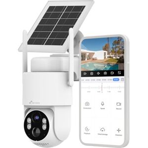 NIVIAN Bewakingscamera 360º 4G SIM 3 jaar inbegrepen zonnepaneel 5 W lange batterijduur 7800 mAh-2 K bewegingsdetectie en mensen geschikt voor buiten nachtzicht + leds twee-weg audio NIVIAN Bewakingscamera 360º 4G SIM 3 jaar inbegrepen zonnepaneel 5 W lange batterijduur 7800 mAh-2 K bewegingsdetectie en mensen geschikt voor buiten nachtzicht + leds twee-weg audio