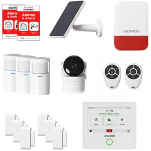 Daewoo Touch Essential Max Pack – verbonden huisalarm zonder abonnement met HD-camera, sirene voor buiten, zonne-energie en sensoren, compatibel met Alexa en Google Home Daewoo Touch Essential Max Pack – verbonden huisalarm zonder abonnement met HD-camera, sirene voor buiten, zonne-energie en sensoren, compatibel met Alexa en Google Home