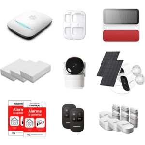Daewoo PA555Z Smart Home Alarmpakket WiFi & GSM – draadloos beveiligingssysteem met 2 buitencamera's op zonne-energie, binnencamera, sirene, Zigbee-detectoren – zonder abonnement Daewoo PA555Z Smart Home Alarmpakket WiFi & GSM – draadloos beveiligingssysteem met 2 buitencamera's op zonne-energie, binnencamera, sirene, Zigbee-detectoren – zonder abonnement