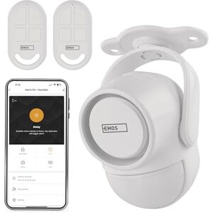 EMOS GoSmart PIR bewegingsmelder-alarm met 125 dB sirene en app, dual-bediening, anti-diefstal alarmkit, type IP-126L met 2x afstandsbediening en 6x deursensor, Tuya, Smart Life, 2,4 GHz wifi, wit EMOS GoSmart PIR bewegingsmelder-alarm met 125 dB sirene en app, dual-bediening, anti-diefstal alarmkit, type IP-126L met 2x afstandsbediening en 6x deursensor, Tuya, Smart Life, 2,4 GHz wifi, wit