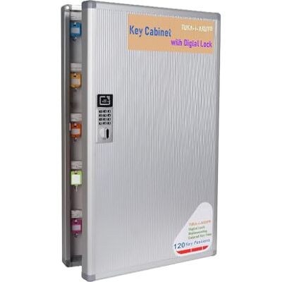 TUKA-i-AKUT TKD8651-120 Sleutelkast met 120 haken met elektronisch slot, metalen sleutelkast voor wandmontage, sleutelhangers + montageset, sleutelkluis, aluminiumlegering met digitaal slot, TUKA-i-AKUT TKD8651-120 Sleutelkast met 120 haken met elektronisch slot, metalen sleutelkast voor wandmontage, sleutelhangers + montageset, sleutelkluis, aluminiumlegering met digitaal slot,