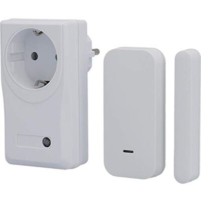 Unitec Draadloze afvoerluchtregeling met raamcontactschakelaar en magneetcontact, draadloze tussenschakelaar, raamsensor Unitec Draadloze afvoerluchtregeling met raamcontactschakelaar en magneetcontact, draadloze tussenschakelaar, raamsensor