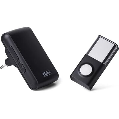 EMOS Draadloze deurbelset, stekkerontvanger en waterdichte knop incl. batterij, 36 melodieën, 150 m draadloos bereik, 4 instelbare volumes tot 85 dB, extra knop te bestellen EMOS Draadloze deurbelset, stekkerontvanger en waterdichte knop incl. batterij, 36 melodieën, 150 m draadloos bereik, 4 instelbare volumes tot 85 dB, extra knop te bestellen