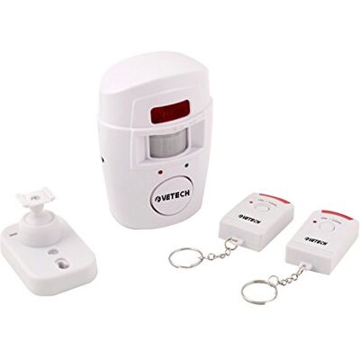 Velamp Mini-alarm met aanwezigheidsdetector en twee afstandsbedieningen. Wit Velamp Mini-alarm met aanwezigheidsdetector en twee afstandsbedieningen. Wit