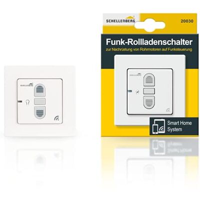 Schellenberg 20030 Smart Home draadloze rolluikschakelaar & draadloze vouwstoreschakelaar, uitbreidbaar voor slimme aandrijvingen, wit Schellenberg 20030 Smart Home draadloze rolluikschakelaar & draadloze vouwstoreschakelaar, uitbreidbaar voor slimme aandrijvingen, wit