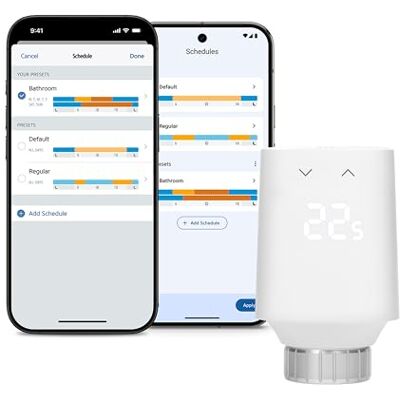 eve Thermo (Matter, 5e gen): Slimme radiatorthermostaat, nieuw ontwerp, automatische temperatuurregeling, Apple Home, Amazon Alexa, Samsung SmartThings, Google Home, vereist Thread Border Router eve Thermo (Matter, 5e gen): Slimme radiatorthermostaat, nieuw ontwerp, automatische temperatuurregeling, Apple Home, Amazon Alexa, Samsung SmartThings, Google Home, vereist Thread Border Router