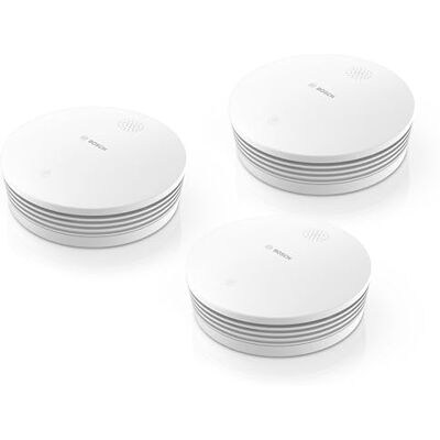 Bosch Smart Home rookmelder II, brandmelder met app-functie en vervangbare batterij, compatibel met Apple HomeKit, set van 3 stuks Bosch Smart Home rookmelder II, brandmelder met app-functie en vervangbare batterij, compatibel met Apple HomeKit, set van 3 stuks