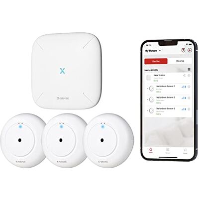 X-Sense Smart watermelder met batterij, wifi-watersensor, compacte overstromingssensor met instelbaar volume tot 110 dB en 500 m bereik, voor keukens, kelders en badkamers X-Sense Smart watermelder met batterij, wifi-watersensor, compacte overstromingssensor met instelbaar volume tot 110 dB en 500 m bereik, voor keukens, kelders en badkamers