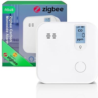 NOUS E12 ZigBee Koolmonoxidemelder met lcd-display, luid alarm ≥ 85 dB, app-melding via Smart Home, 10 jaar sensorduur, compatibel met Alexa, Google Home & Tuya, ZigBee Hub NOUS E12 ZigBee Koolmonoxidemelder met lcd-display, luid alarm ≥ 85 dB, app-melding via Smart Home, 10 jaar sensorduur, compatibel met Alexa, Google Home & Tuya, ZigBee Hub