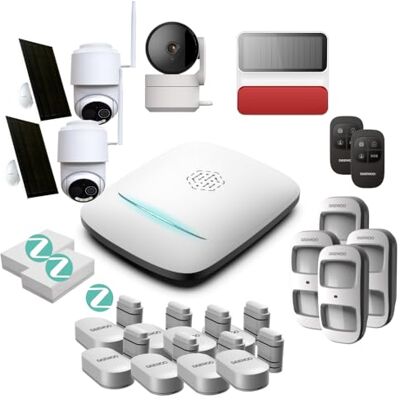 Daewoo Alarmpakket PA543Z – WiFi & Zigbee alarmsysteem, diervriendelijk, afstandsbediening, 8 deurschakelaars, 2 trillingsmelders, 4 bewegingsmelders, buitensirene, 3 camera's Daewoo Alarmpakket PA543Z – WiFi & Zigbee alarmsysteem, diervriendelijk, afstandsbediening, 8 deurschakelaars, 2 trillingsmelders, 4 bewegingsmelders, buitensirene, 3 camera's