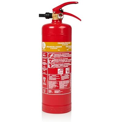 Smartwares Schuimbrandblusser – 2L – Voor branden van de klassen AB (gewone brandstoffen en brandbare vloeistoffen) – Voor gebruik thuis of op kantoor – Met montagevoet – FEX-15226 Smartwares Schuimbrandblusser – 2L – Voor branden van de klassen AB (gewone brandstoffen en brandbare vloeistoffen) – Voor gebruik thuis of op kantoor – Met montagevoet – FEX-15226