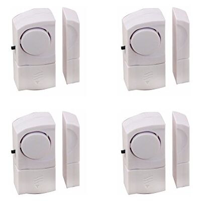Velamp Set van 4 magnetische deur- en raamalarmen. Wit Velamp Set van 4 magnetische deur- en raamalarmen. Wit