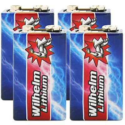 Wilhelm 4 x lithium 9V blokbatterij rookmelder brandmelder 6LR61 9 volt batterijen Longlife Wilhelm 4 x lithium 9V blokbatterij rookmelder brandmelder 6LR61 9 volt batterijen Longlife