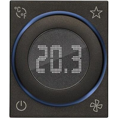 VIMAR 30811.G Smart thermostaat met wielen, 2 m, IoT-technologie, standaard Bluetooth 5.0, ingang voor buitentemperatuursensor, verwarming en airconditioning, stroomvoorziening 100-240 V, zwart VIMAR 30811.G Smart thermostaat met wielen, 2 m, IoT-technologie, standaard Bluetooth 5.0, ingang voor buitentemperatuursensor, verwarming en airconditioning, stroomvoorziening 100-240 V, zwart