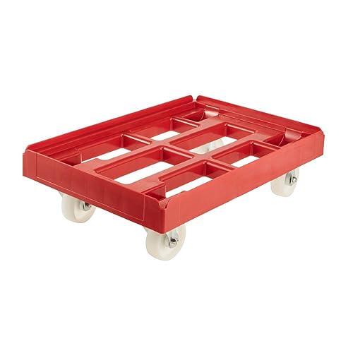 keeeper Transportrol voor transportdozen en manden, draagvermogen tot 300 kg, 61 x 41 x 19 cm, Rolf, Rood