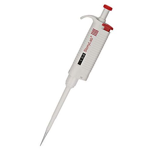 stonylab Één Kanaal Pipettor Controller, Verstelbare Variabele Volume Micropipet Pipet Pipette met Autoclavable Tip Kegel voor Laboratoriumonderzoek, 0,5-10 µL