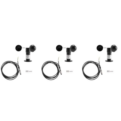 Tlily 3 x windsensor, een puls, digitaal, anemometer, pulssignaaluitgang, aluminiumlegering, windsnelheidssensor, anemometer