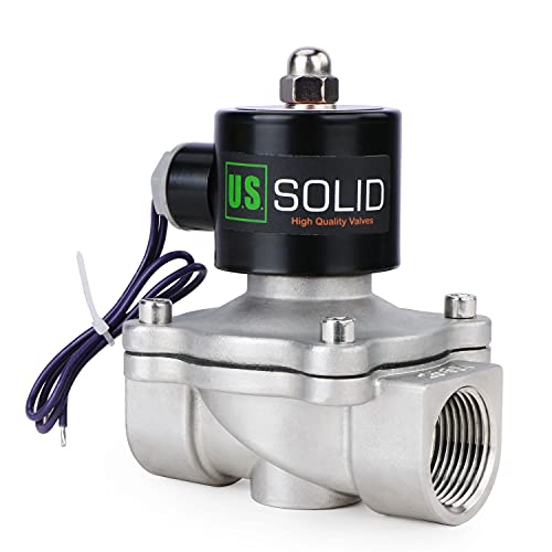 U.S. Solid 1/2" G 12 V DC roestvrij staal magneetventiel half-direct gestuurd voor water en lucht gas olie NC roestvrij staal Solenoïde Valve