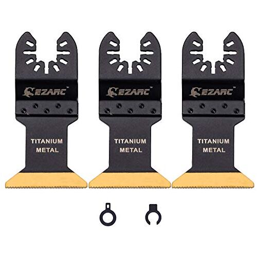 EZARC Titanium oscillerend lemmet, zaagbladen, 3-delig, oscillerende gereedschap-accessoires voor multifunctioneel gereedschap zagen van hout, spijkers, metaal, kunststof