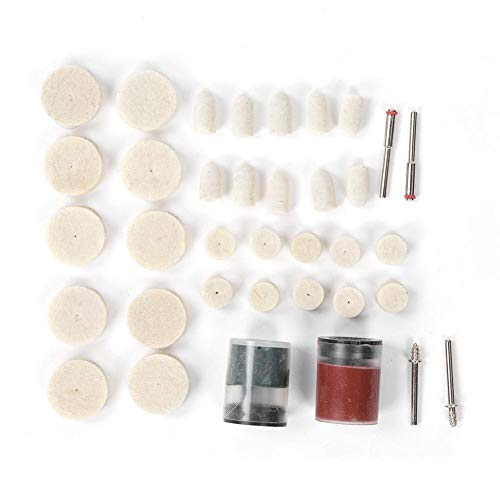 Hilitand 36Pcs Wolvilten Slijpen Polijstschijven Pads Kit Wollen Polijstaccessoires Voor Elektrische Schuurmachines Schuurmiddelen Polijstschijf