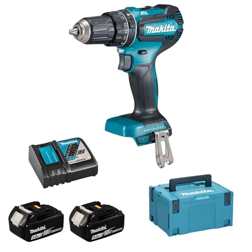 Makita DHP485RTJ Accu-slagboorschroevendraaier, 18 V/5,0 Ah, 2 accu's, oplader in Makpac