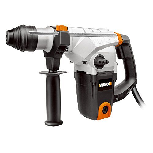 WORX WX333 klopboorhamer 1250 W voor hamerboren, boren en beitelen – krachtige SDS plus hamerboor met antivibratiehandgreep – 5 joule enkele slagkracht