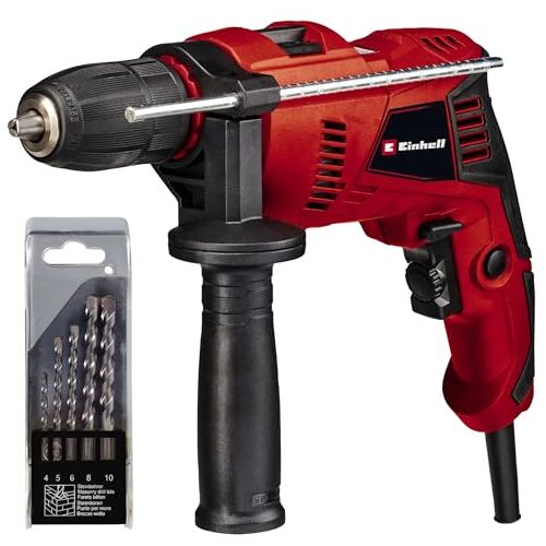 Einhell Klopboormachine TE-ID 500 E (500 W, boorvermogen Ø hout 25 mm, beton 10 mm, metaal 8 mm, koffer), zwart, rood